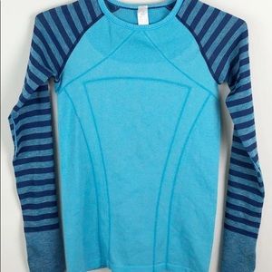 Ivivva Fly Tech Long Sleeve Tee Blue Sz 12 Girls